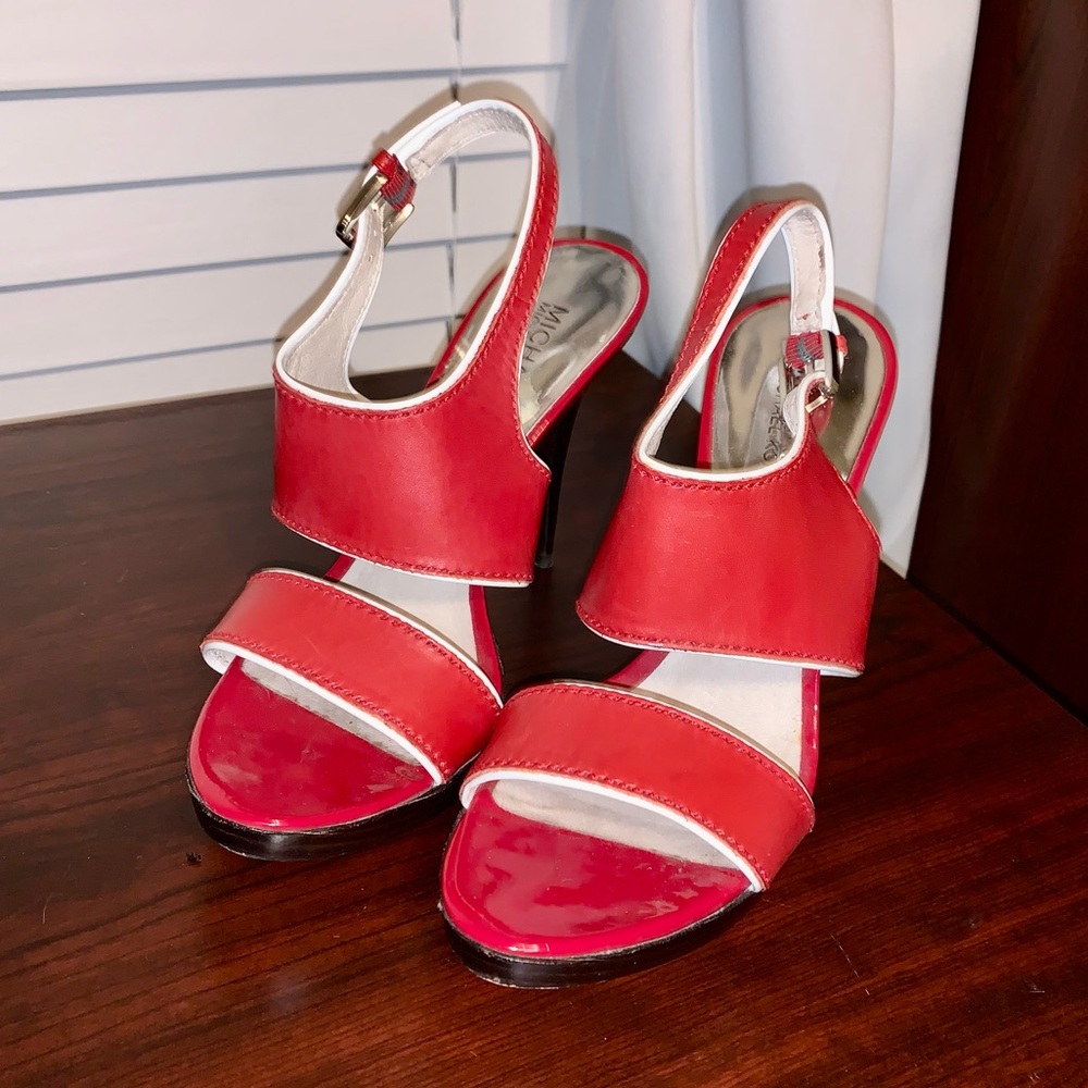 Michael Kors red stiletto sandals.